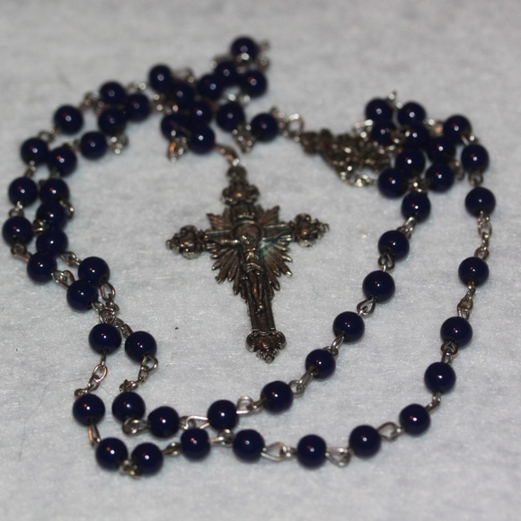 Blue Bead Rosary - Picture 1 of 4
